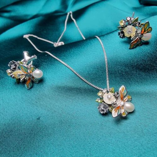 Aadvika 92 5 Silver Chain Earrings Set