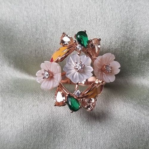 Mahira Rosepolish 92.5 Silver Ring