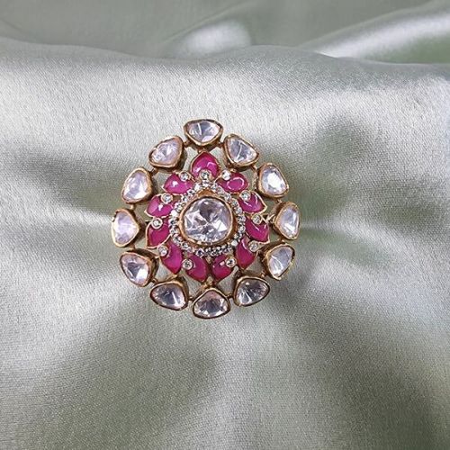 Rutvi Kundan 92.5 Silver Ring