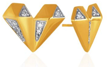 Stylish Faceted Heart Diamond Earrings