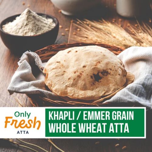 100% Khapli Whole Wheat Atta, Packaging Type : Packet