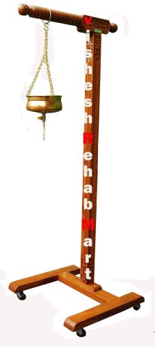 Shirodhara Stand Metal Frame with SS Pot Wooden