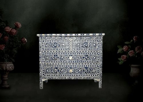 Floral Design Chest Of 4 Drawers