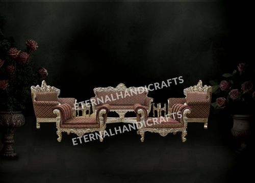 Silver Family Sofa With Side & Center Table