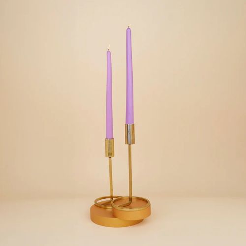Set Of 4 Taper Candles - Vanilla Cream (Purple)