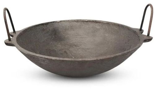 Cast Iron Kadai, Color : Black