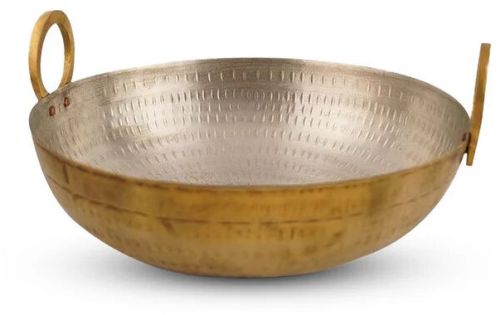 Golden Brass Kadai With Handle