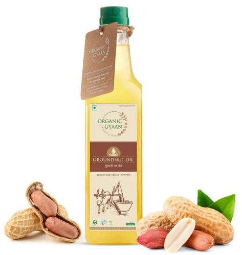 Wooden Cold Pressed Groundnut Oil, Packaging Type : Bottle