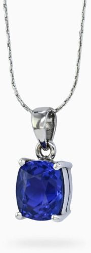 Intense Violet Cushion Shaped 1.93 Carats Women Tanzanite Pendant