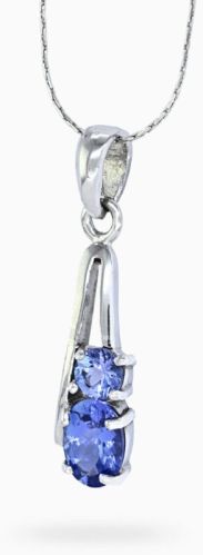 Moderate Violet Round/oval Shaped 1.09 Carats Women Tanzanite Pendant