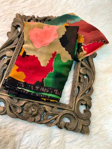 Georgette Silk Deepika Padukone Inspired Designer Saree Collection