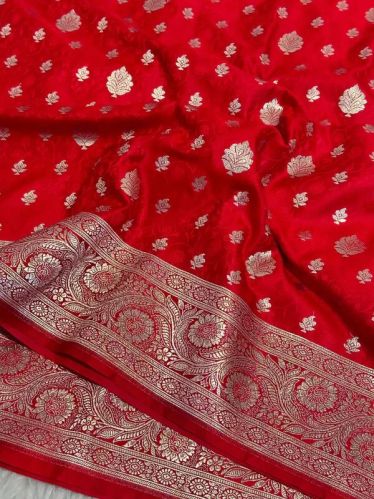 Intricate Weave Mashru Katan Saree, Saree Length : 5.5 Mtr