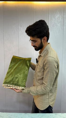 Metallic Green Shade Shimmery Saree