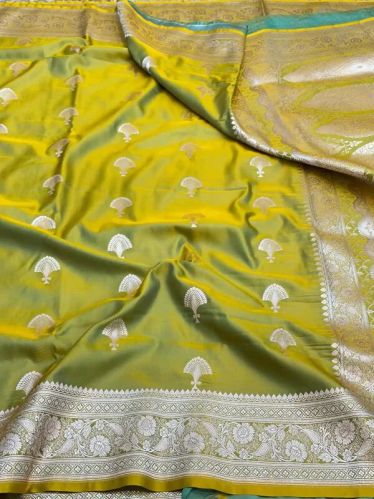 Zari Buta Weave Mashru Silk Saree, Saree Length : 5.5 Mtr