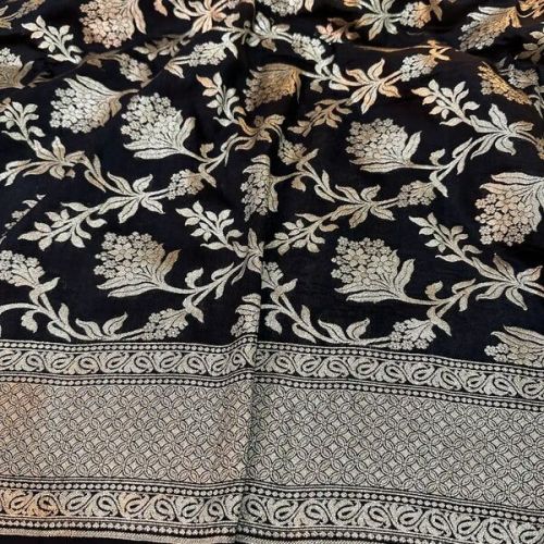 Zari Floral Munga Silk Banarasi Saree