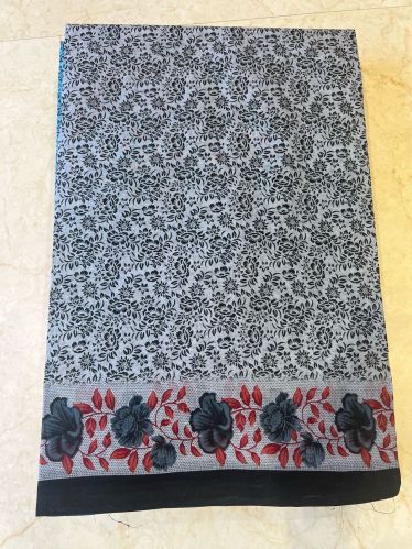 Ladies Cotton Floral Printed Saree Casual Wear