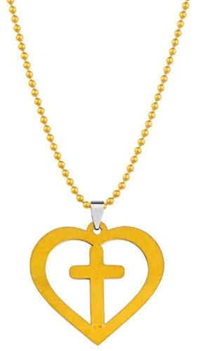 Gold Cross Mens Necklace