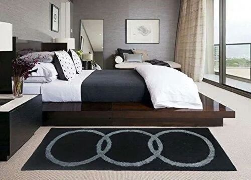 Black And Grey Beautiful Premium Microfiber Bedside Runner