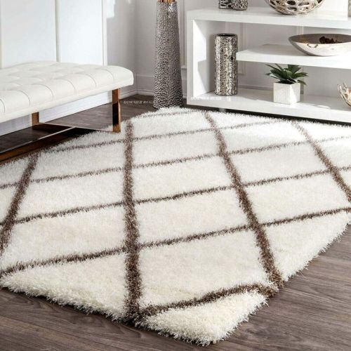 Micro Abstract Moroccan Design Cream Brown Carpet