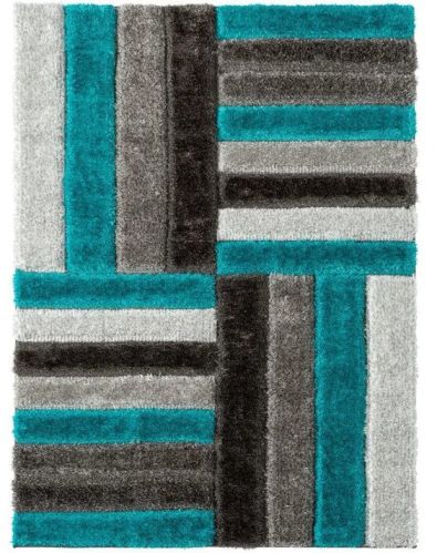 Multicolor Geometric 3D Cut Design Super Soft Modern Hand Tufted Floor Rug