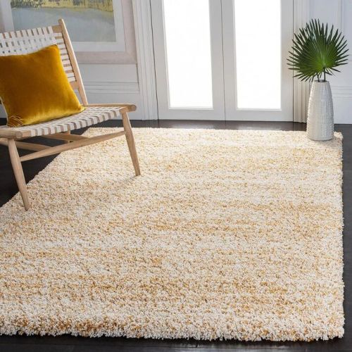 Mustard & Ivory Multi Shade Designer Carpet for Living Room (2 Inch Pile)
