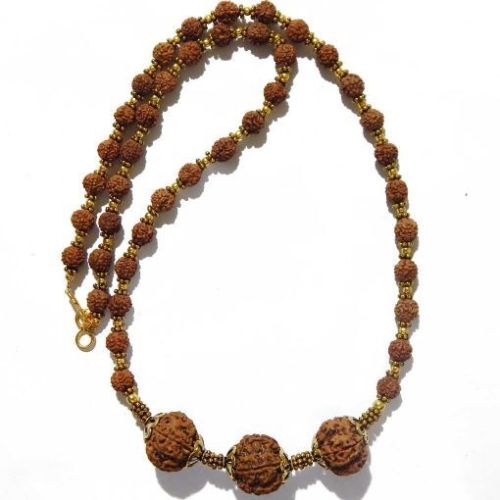 5 Mukhi Unisex Rudraksha Mala, Color : Brown