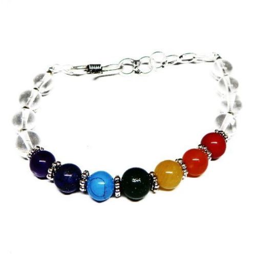 7 Chakra Bracelet with Crystal Quartz