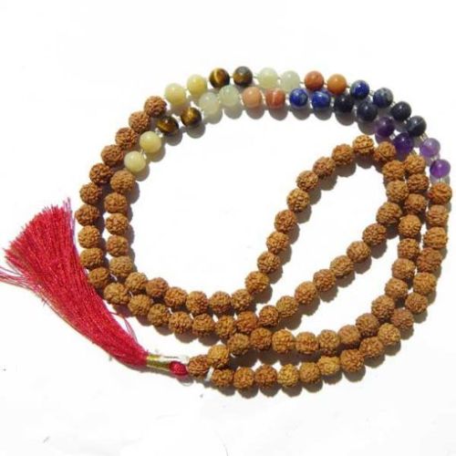 7 Chakra Rudraksha Mala, Color : Multicolor