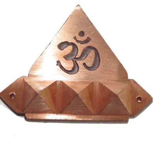 AUM with 3 Copper Pyramid Set 12 Cms X 9 Cms