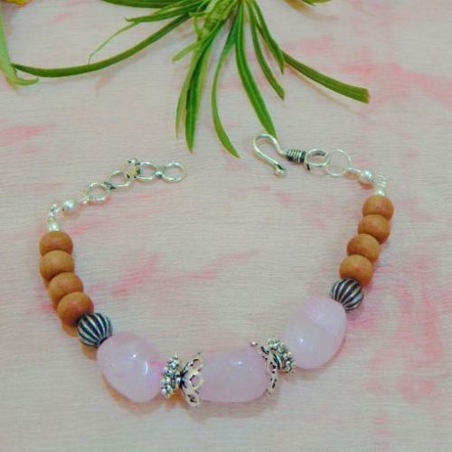 Rose Quartz Gemstone Tumble Chakra Bracelet