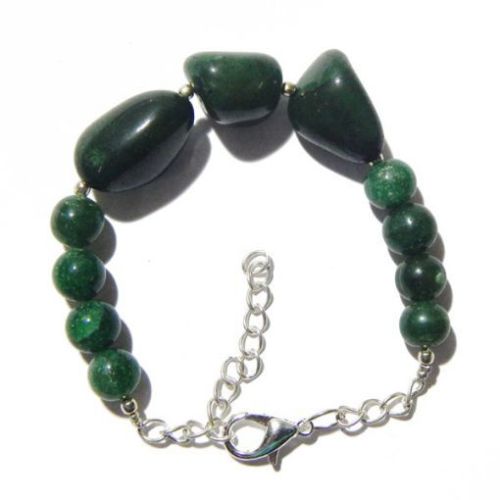 Copper Metal Beads Green Aventurine Gemstone Chakra Bracelet