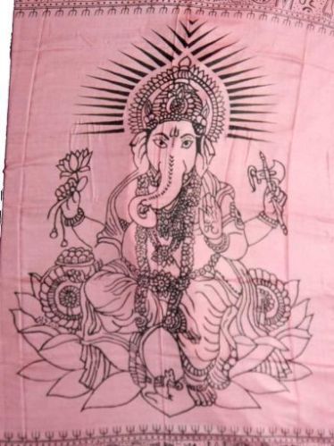 Cotton Large Size Ganesh Printed Stole 200 Cm X 100 Cm