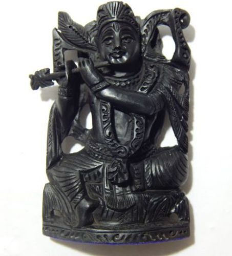 Lord Krishna Ebony Wood Murti 4.0 Inches
