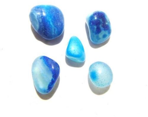 Natural Blue Agate Tumble, Speciality : Cleansed Charged Easily