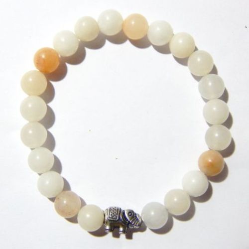 Peach Agate Bracelet, Specialities : Made with 8mm Gemstone Beads