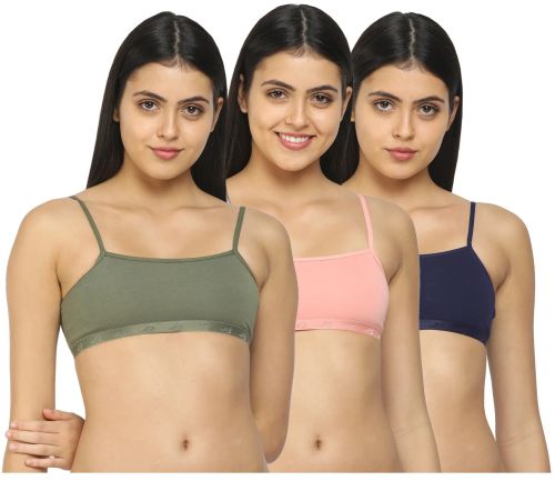 SHYYGL Girls Cotton Spandex Beginner’s Bra for Women (Pack of 3)