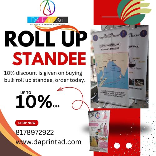 Polished Flex Roll Up Standee Printer, Color : Silver, Multi Color