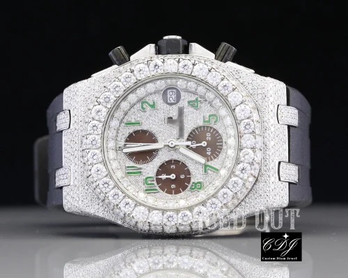 Customdiamjewel Chronograph Bezel VVS Moissanite Diamond Watch