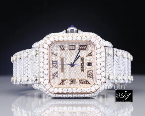 Fully Iced Out VVSD Moissanite Diamond Watch