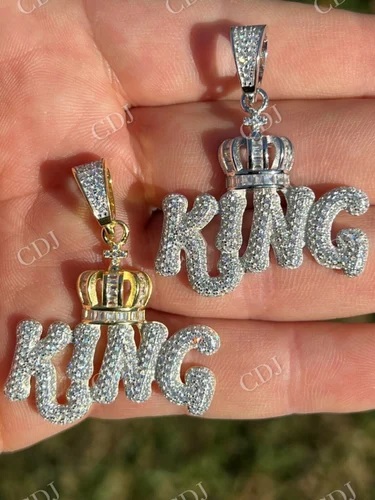 Hop King With Crown Gold Plated Moissanite Diamond Pendant