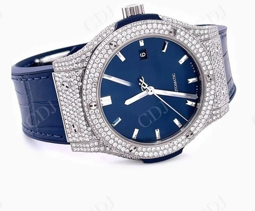 Luxurious Fully Iced Out Automatic Moissanite Diamond Watch