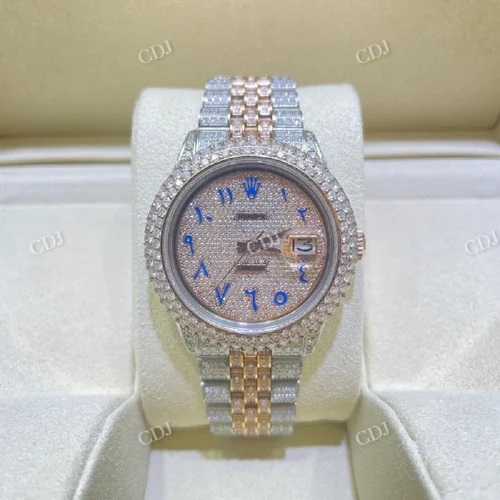 Customdiamjewel Luxury Arabic Dial Moissanite Diamond Watch