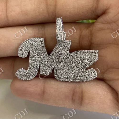 Moissanite Iced Out Hip Hop Mz Letter Icy Silver Pendant