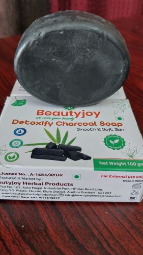 Charcoal Soap, Color : Black, Form : Solid, Certification : Ayush