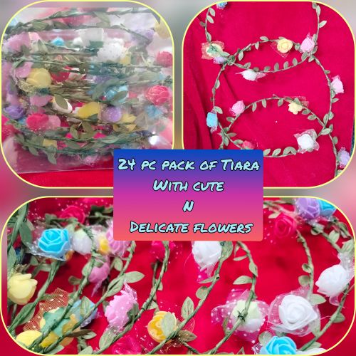 Multi Color Metal Flower Tiara Party Wear