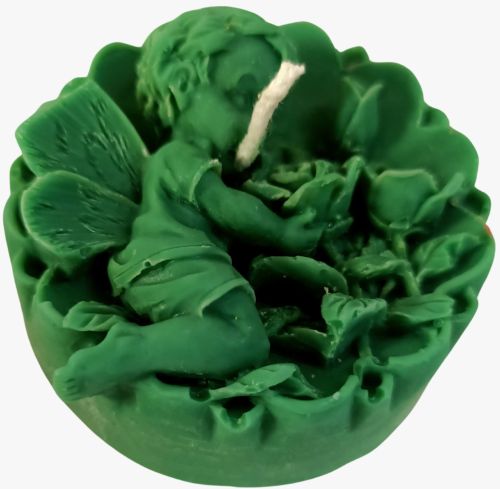 Printed Polished Soy Wax Round Angel Candle, Color : Multicolor