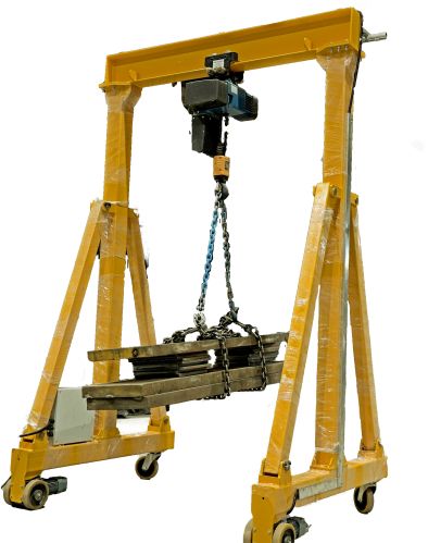  Mild Steel Electric Portable Gantry Crane, Color : Yellow