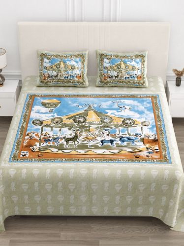 Jaipurbedsheetwala Cotton Digital Print Double Bed Sheets