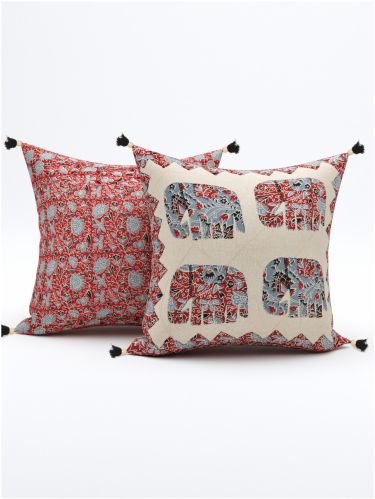 Jaipurbedsheetwala Cotton Barmeri Cushion Covers Home