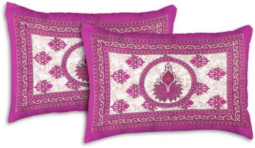 Printed Cotton Pillow Cover Set, Color : Multicolor, Solid Colour